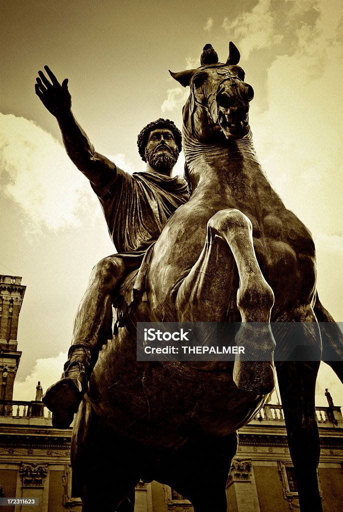 Statua equestre del Marco Aurelio - Foto stock royalty-free di Antica civiltà