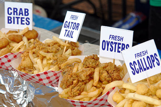 Fried Seafood     Fried Seafood at a local beach                            florida food stock pictures, royalty-free photos & images