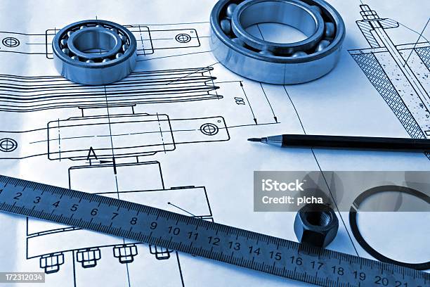 Kreślarstwo Mechaniczne - zdjęcia stockowe i więcej obrazów Łożysko kulkowe - Łożysko kulkowe, Betonowy, Machinery