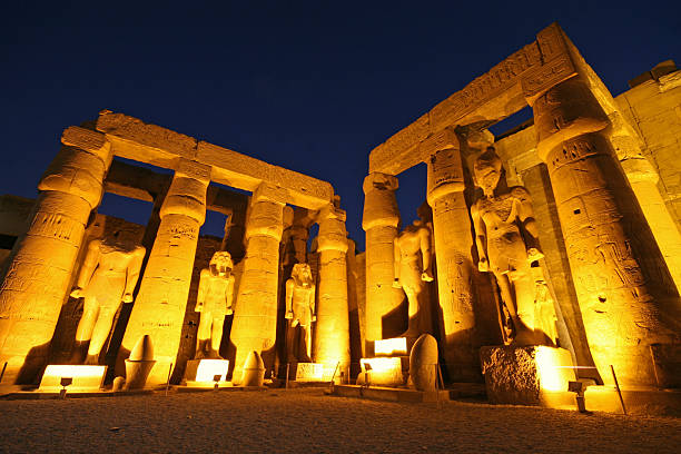 Luxor Temple: Ramses II in the Great Court stock photo