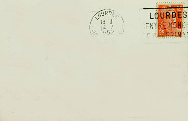 istock Postcard from Lourdes France with Postmark 172312578