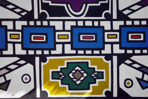 Decorative wallpainting, Ndebele tribe.