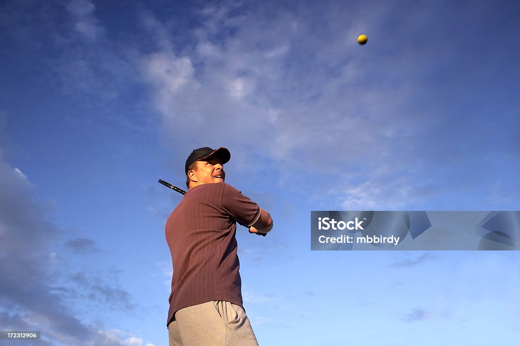 Jogador de ténis espera bola na rede - Royalty-free Adulto Foto de stock