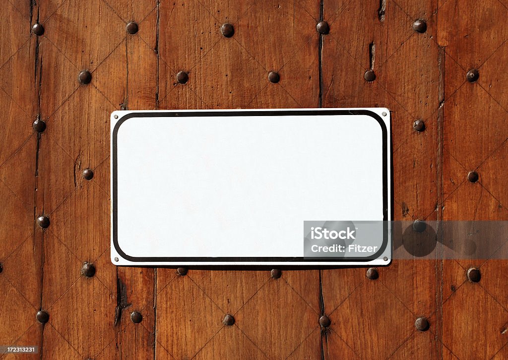 Schild, Holz und Nieten - Lizenzfrei Alt Stock-Foto