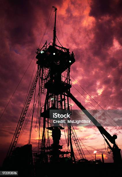 Oil Platform Stock Photo - Download Image Now - Drilling Rig, Offshore Platform, Air Pollution