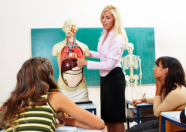 istock Teacher with kids in a school modern classroom 172313905