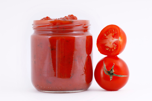 Tomato sauce in a container