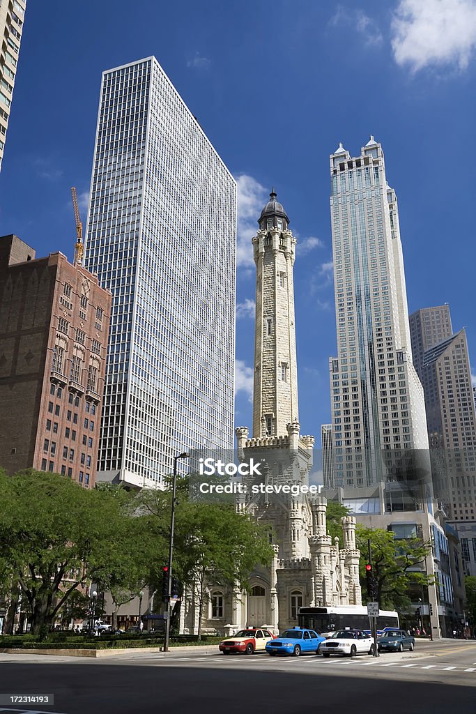 Watertower, Michigan Avenue Chicago - Foto de stock de Antigo royalty-free