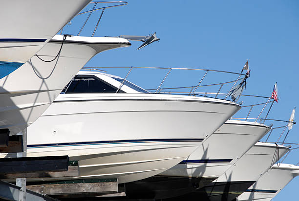 istock Boats in dry moorage slips 172314254