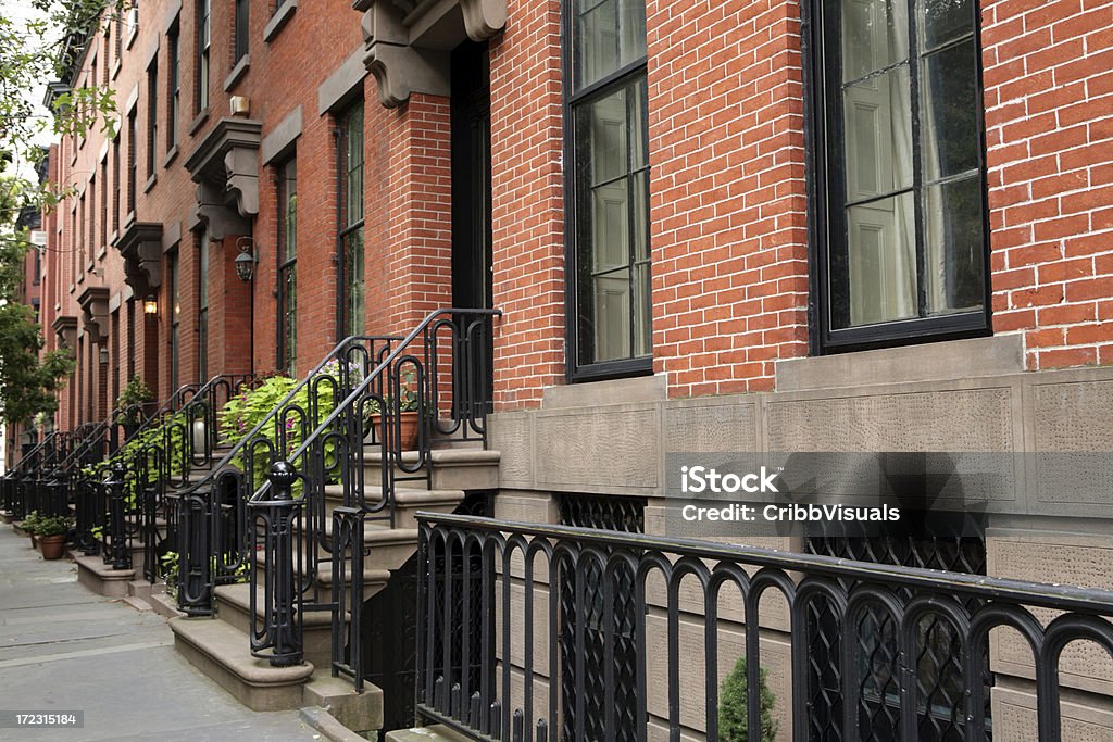 Бруклин-Нью-Йорк Сити Townhouses - Стоковые фото Без людей роялти-фри