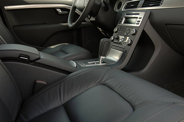 istock Passenger side view of the gray seats and panel in a car 172315208