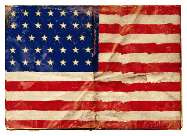 American Union Flag (XXL) Flag of the USA at the time of the American Civil War with 34 stars. civil war stock illustrations