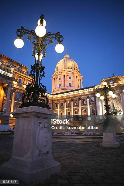 Castello E Museo Darte Di Budapest Di Notte - Fotografie stock e altre immagini di Ambientazione esterna - Ambientazione esterna, Budapest, Capitali internazionali