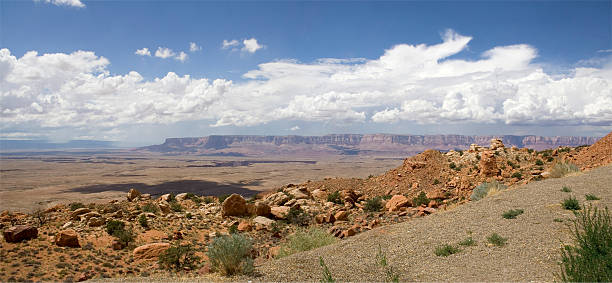 Panorama of desert with mesa