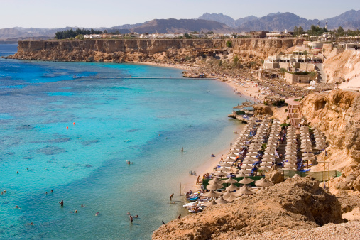 Snorkelling and scuba diving around the reefs of the Red Sea resort of Sharm el Sheik, Egypt.