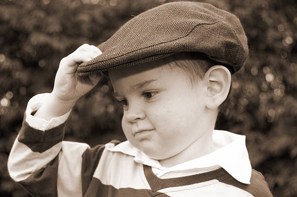 istock Toddler in  cap sepia 172316893