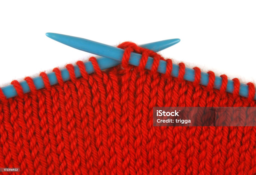 Closeup of knitting Closeup of red knitting on white backgroundSee other knitting images in my craft lightbox: Blue Stock Photo