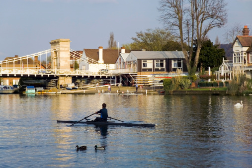 river thames marlow buckinghamshire uk rower