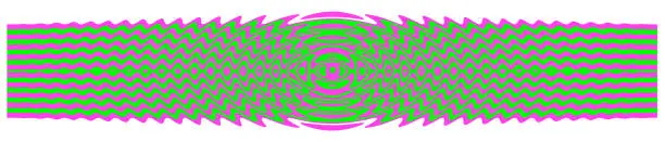 Vector illustration of All seeing eye with psychedelic pattern