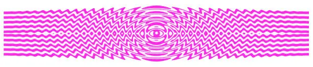 Vector illustration of All seeing eye with psychedelic pattern