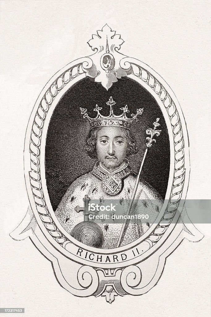 Ричард II с большой кроватью (King Size) - Стоковые иллюстрации Англия роялти-фри