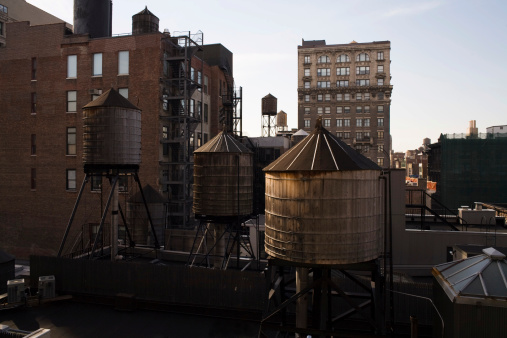 Water Tower on the roof in New York City