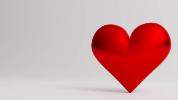 istock SIngle red heart isolated on white background. Valentine's Day 3d illustration - rendering 1723180283