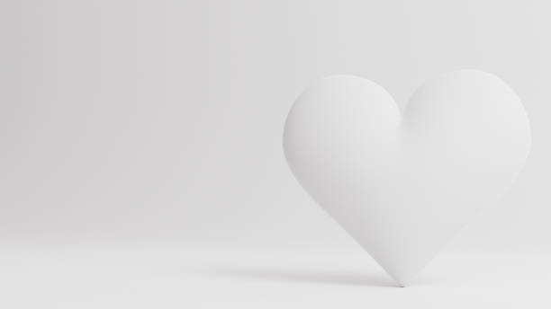 istock SIngle white heart isolated on white background. Valentine's Day 3d illustration - rendering 1723180292