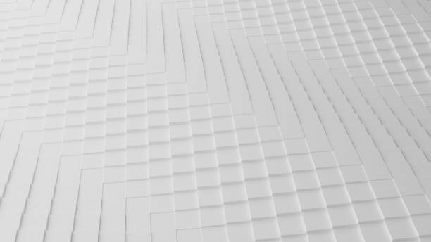 istock Abstract illustration of a pattern of white cubes or squares displaced and waving 1723180821