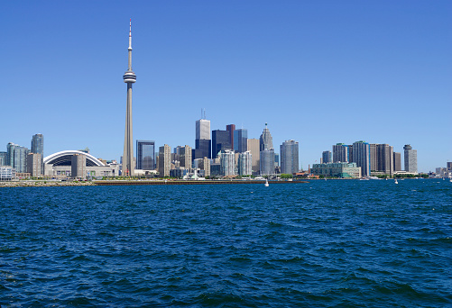 rogers centre dome and the famous landmark the cn tower next to it