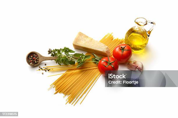 Italiano Componentes Esparguete - Fotografias de stock e mais imagens de Comida italiana - Comida italiana, Ingrediente, Massa - Alimento Básico