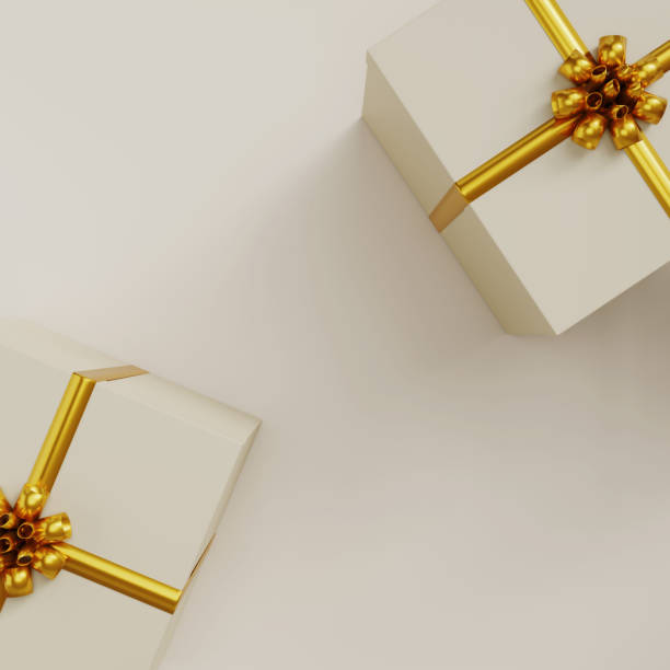 istock Merry New Year and Merry Christmas 2024 white gift boxes 1723185929