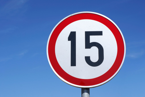 Speed limit sign (15 km/h).This and other images in
