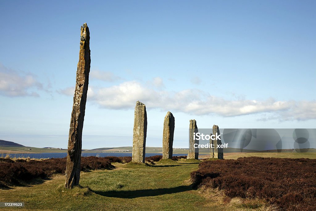 Ring of Brodgar "Standing stones from the Ring of Brodgar, Orkney." Ring of Brodgar Stock Photo