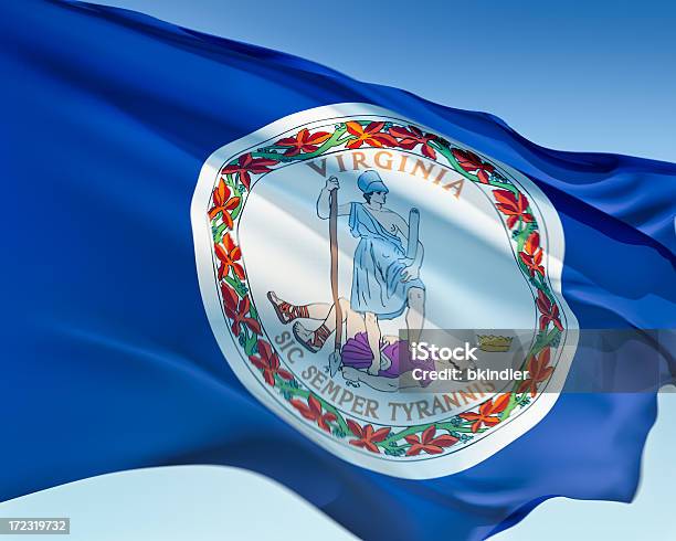 Flag Of Virginia Stock Photo - Download Image Now - Virginia - US State, Flag, Blue