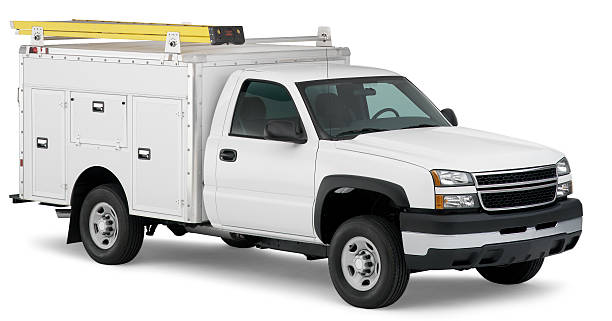 istock White work truck with ladder (clipping path) 172319842