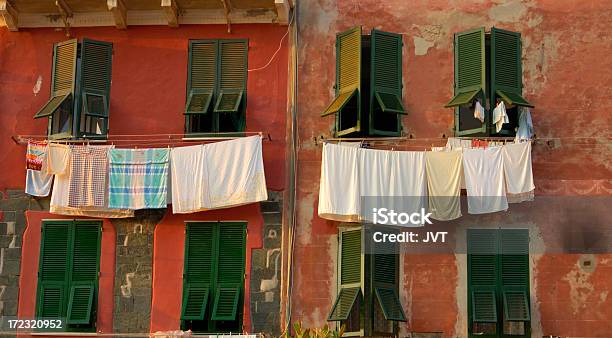 Hanging Laundry In Italy Stock Photo - Download Image Now - Building Exterior, Built Structure, Cinque Terre