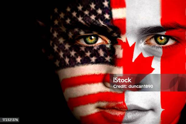 American Canadian Ragazzo - Fotografie stock e altre immagini di Stati Uniti d'America - Stati Uniti d'America, Bandiera del Canada, Cultura americana