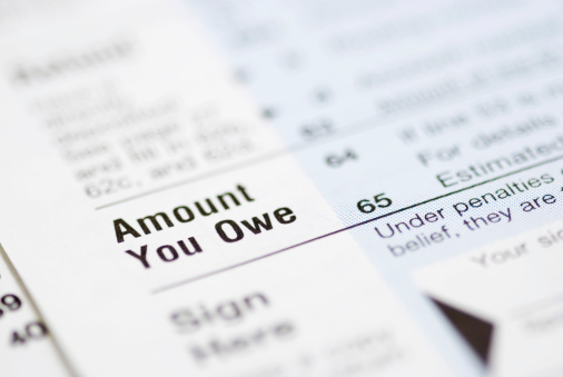 The Amount You Owe box from a 1040 income tax form.CLick here for more income tax images: