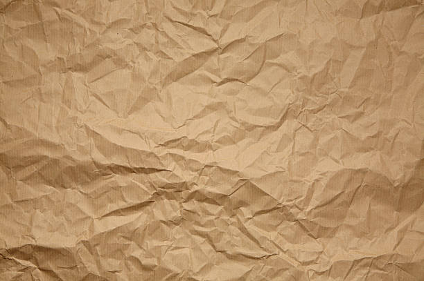 Crumpled Brown Paper Pattern Or Background Stock Photo - Download Image Now  - Brown Paper, Textured, Paper Bag - iStock