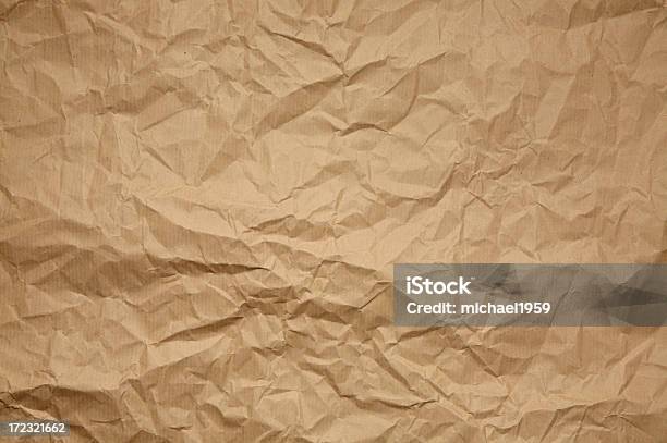 Crumpled Brown Paper Pattern Or Background Stock Photo - Download Image Now - Textured, Brown Paper, Paper