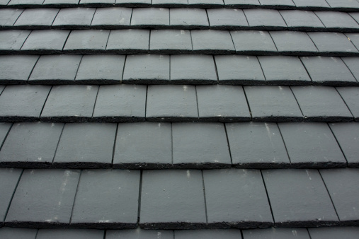 Roof tiles on a new roof.