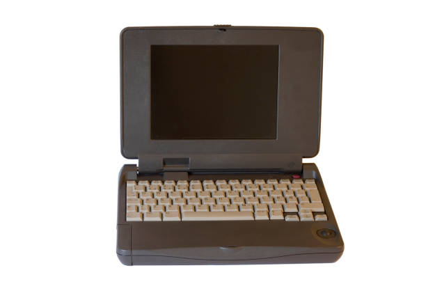 istock Vintage laptop isolated on white 172322235