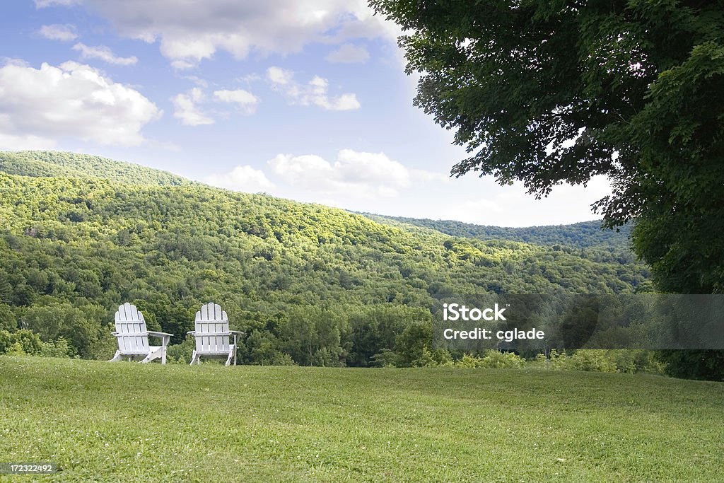 夏の Adirondack 椅子 - アディロンダックチェアのロイヤリティフリーストックフォト