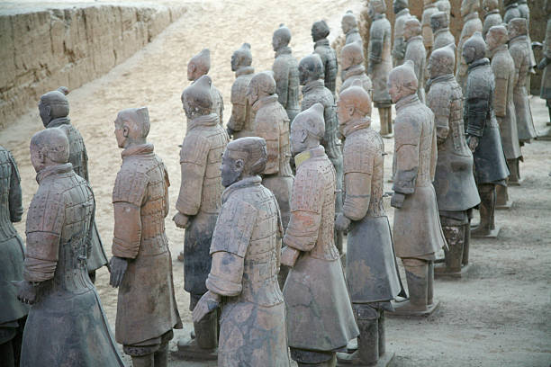 exército de guerreiros de terracota - terracotta power famous place chinese culture - fotografias e filmes do acervo