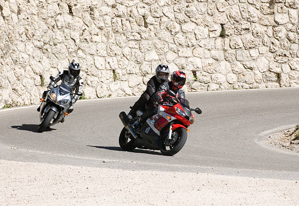 Motorcycle pursuit stock photo