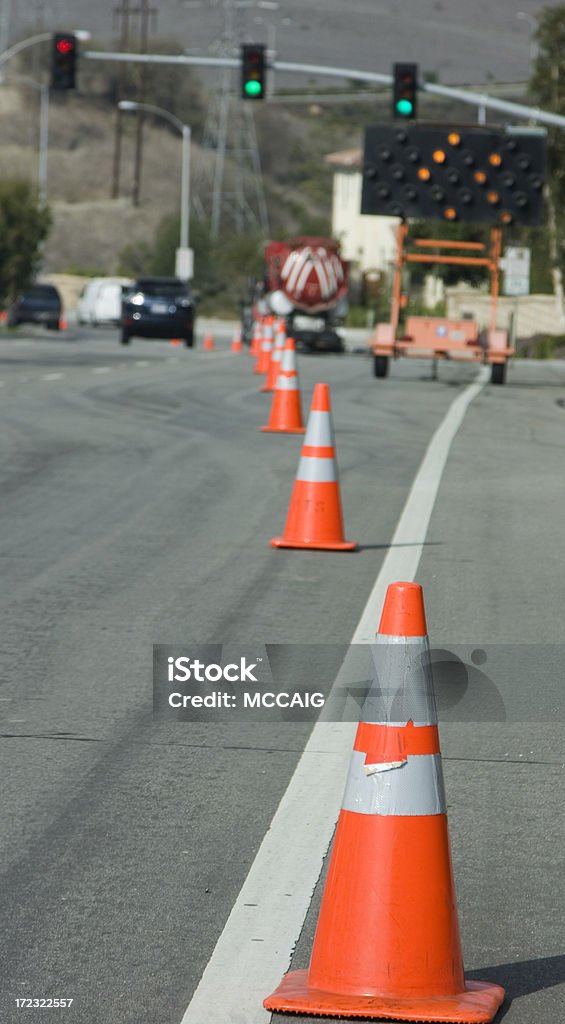 Strada di lavoro - Foto stock royalty-free di Cono