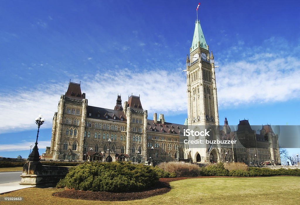 El Parlamento canadiense en Ottawa - Foto de stock de Arquitectura exterior libre de derechos