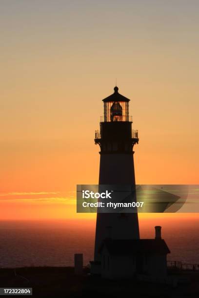 Yaquina Head Lighthouse At Sunset2 Stock Photo - Download Image Now - Back Lit, Building Exterior, Coastline