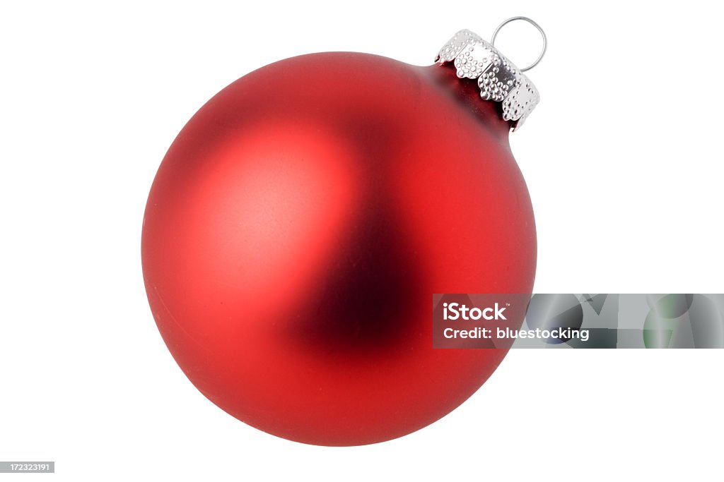 Boule de Noël rouge isolé - Photo de Boule de Noël libre de droits